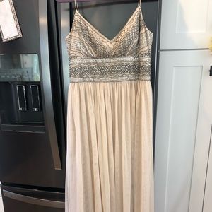 Adrianna Papell Sleeveless Beaded Tulle Gown